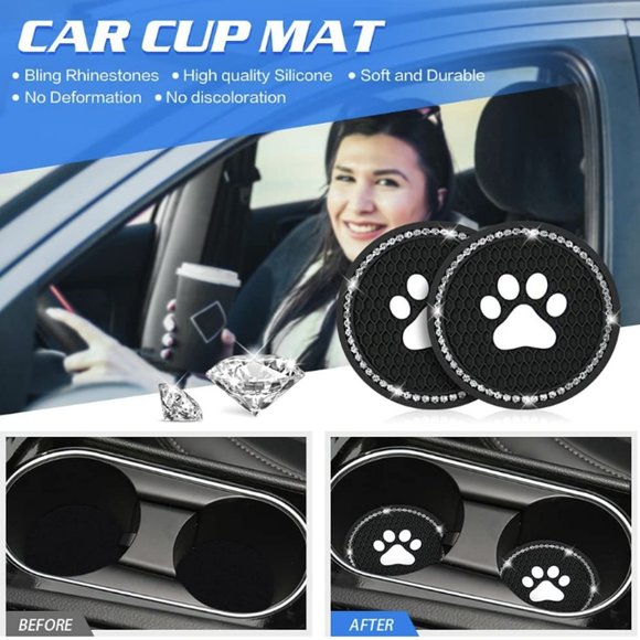 8pc Paw Print Interior Car Accessories Set - Picture 8 of 8